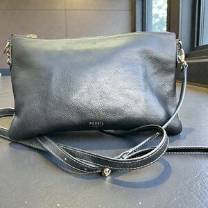 NWOT Fossil Midnight Black Crossbody Bag